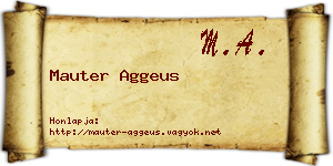 Mauter Aggeus névjegykártya